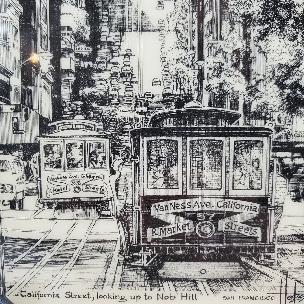 Vintage Ceramic Tile Kimberly Enterprises Inc‎ California St Trolley San Fran